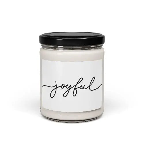 Scented Soy Candle, Personalized, 9oz. Handcrafted with care, using premium soy wax, ensuring a clean, long-lasting burn that permeates the air with a delightful aroma. Printify