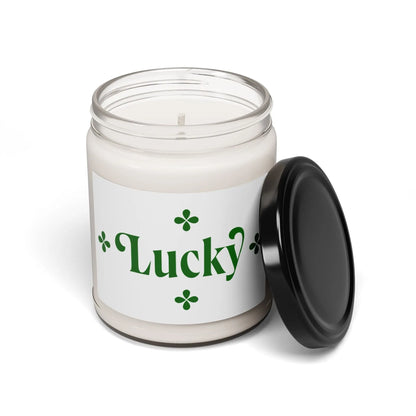 Scented Soy Candle, Personalized, 9oz Made with 100% natural soy wax blend with a permanent adhesive label where your custom designs can come alive. Printify