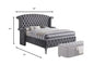 Elegant Gray Velvet Queen Bed – Luxurious Upholstered Frame for a Sophisticated Bedroom Jade