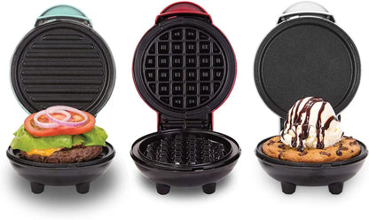 DASH Mini Maker 3-Pack Gift Set, Mini Waffle Maker + Mini Heart-Shaped Waffle Maker + Mini Maker Griddle