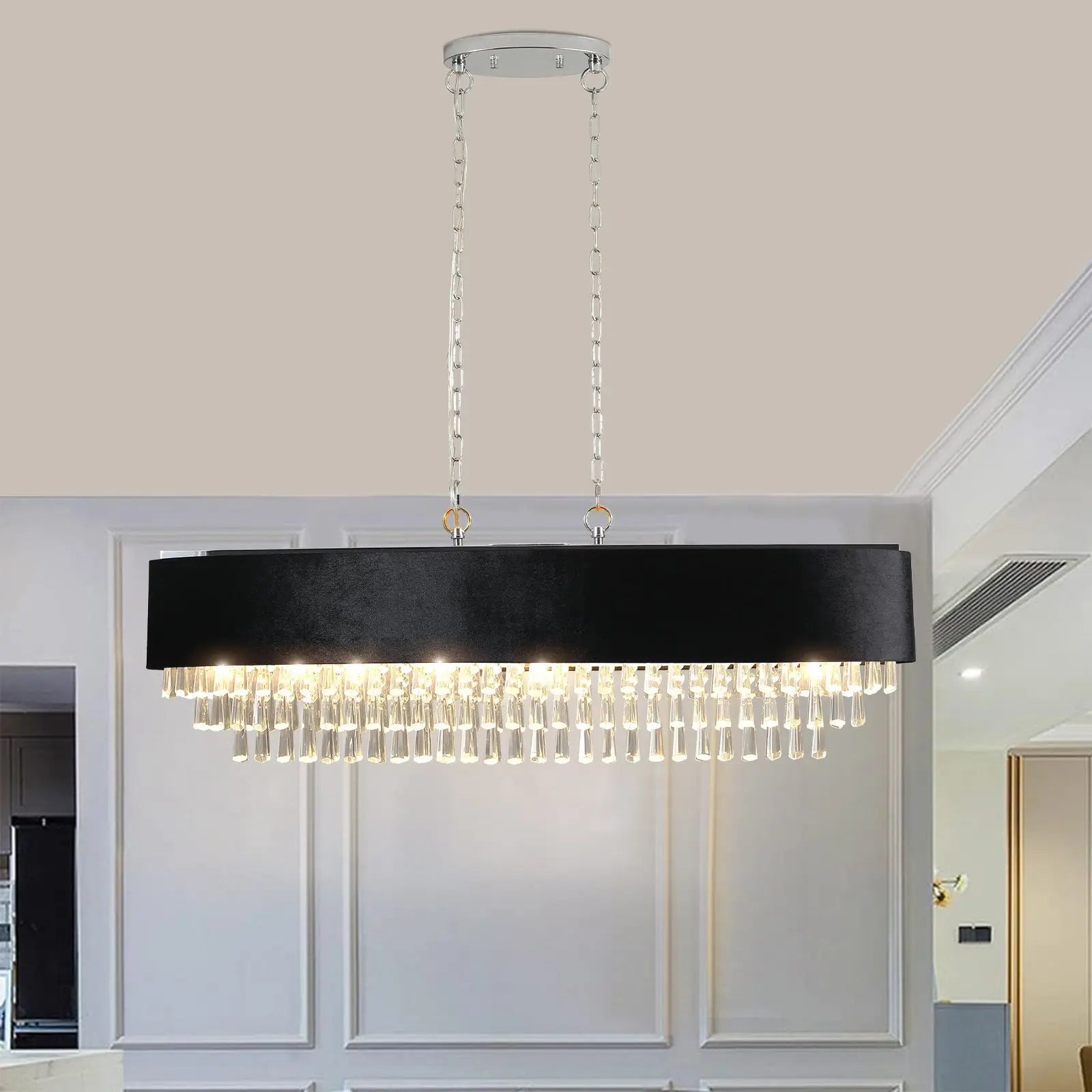 Radiant Crystal Chandelier – A Stunning Centerpiece for Luxurious Lighting Sangria Beech