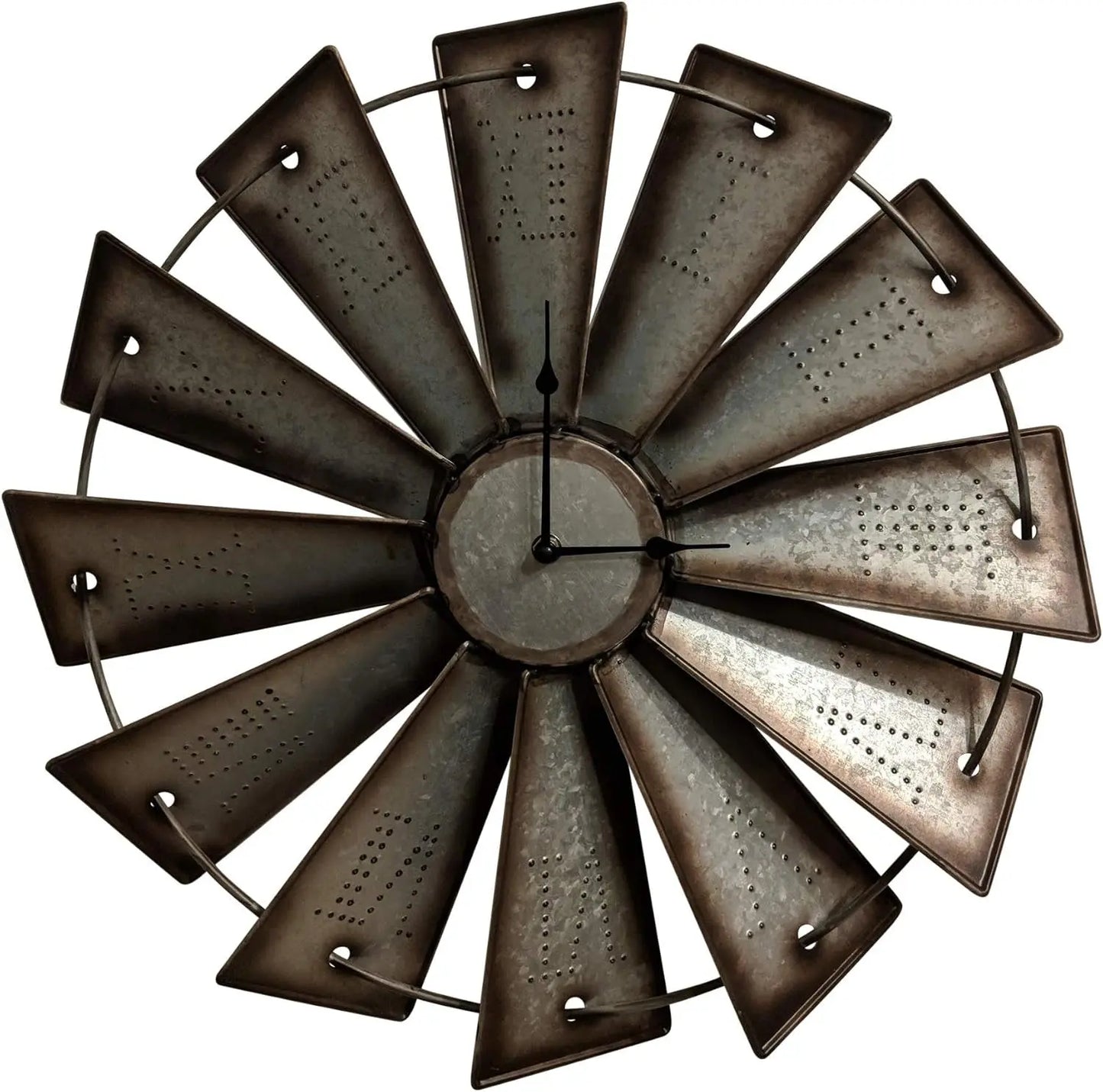 Gianna'S Home Rustic Farmhouse Metal Windmill Wall Clock (14.5")