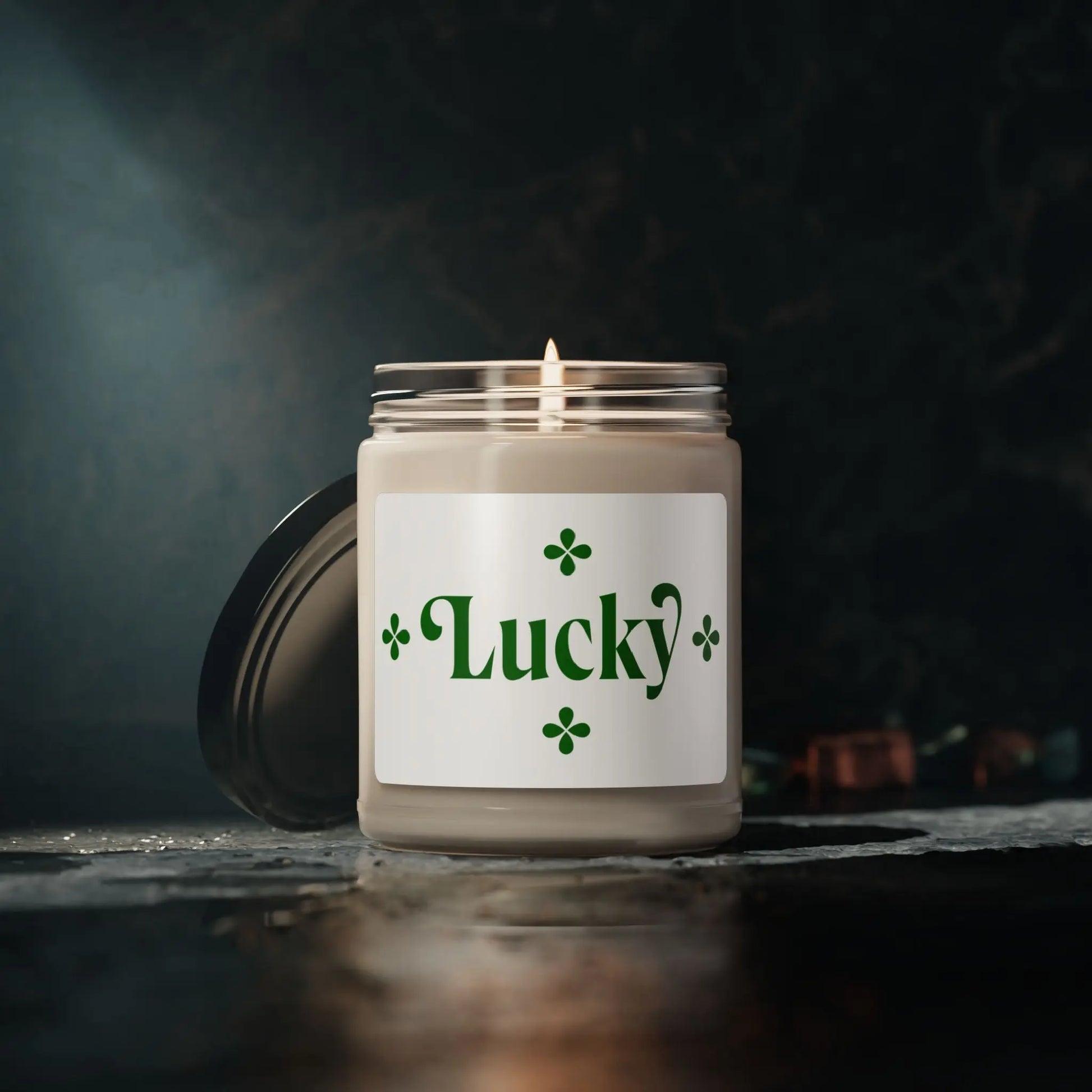 Scented Soy Candle, Personalized, 9oz Made with 100% natural soy wax blend with a permanent adhesive label where your custom designs can come alive. Printify