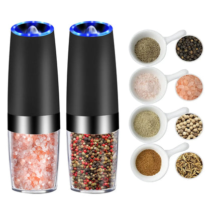 Electric Gravity Sensor Automatic Pepper Grinder - Effortless, Mess-Free Seasoning