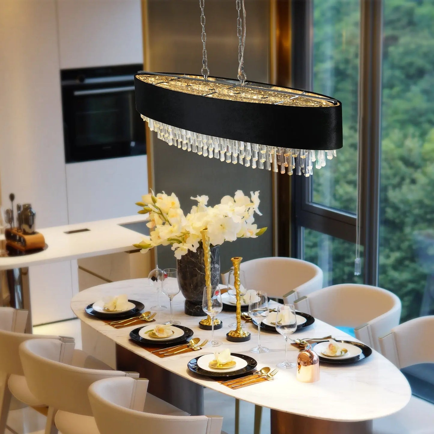 Radiant Crystal Chandelier – A Stunning Centerpiece for Luxurious Lighting Sangria Beech