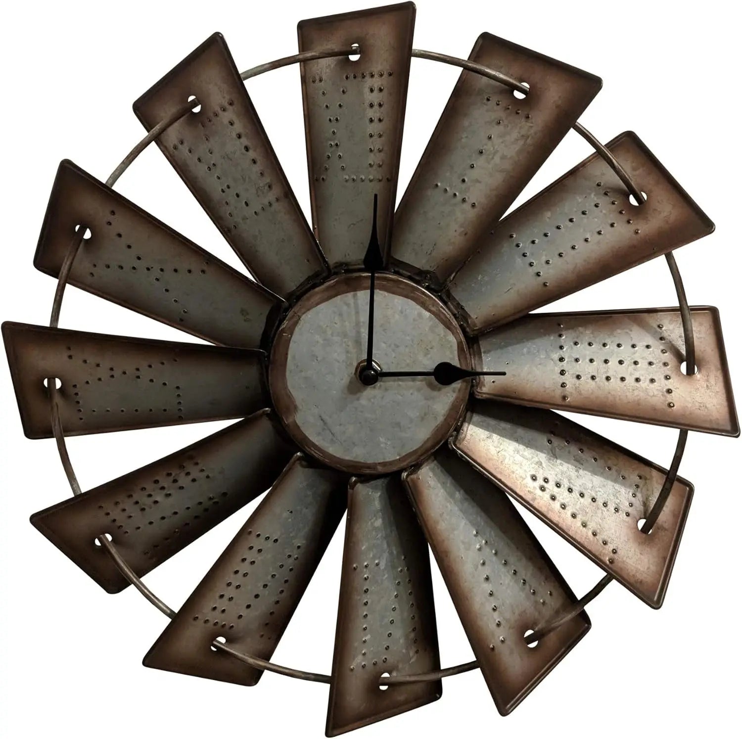 Gianna'S Home Rustic Farmhouse Metal Windmill Wall Clock (14.5")