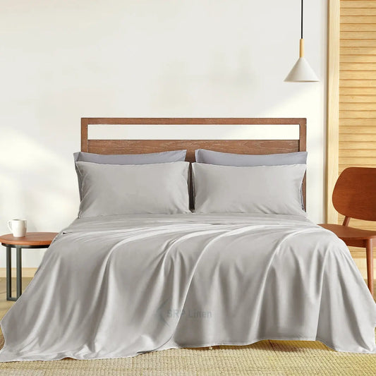 Pure Comfort 100% Cotton Queen Bed sheet – Timeless Elegance in a Solid Design Apricot Tulsi